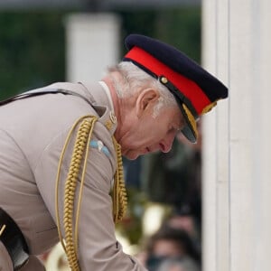 Le roi Charles III d'Angleterre, lors de la cérémonie franco-britannique au mémorial britannique de Ver-sur-mer, France, le 6 juin 2024, lors du 80ème anniversaire du débarquement. © Ludovic Marin/Pool/MirrorPix/Bestimage 