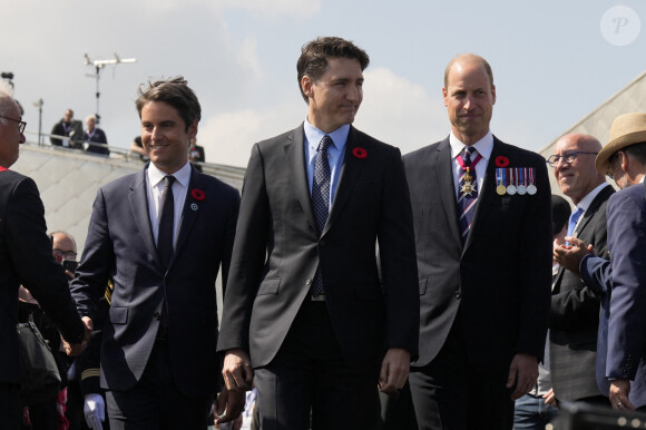 Le prince William avec Gabriel Attal et Justin Trudeau © Adrian Wyld/The Canadian Press via ZUMA Press/Bestimage