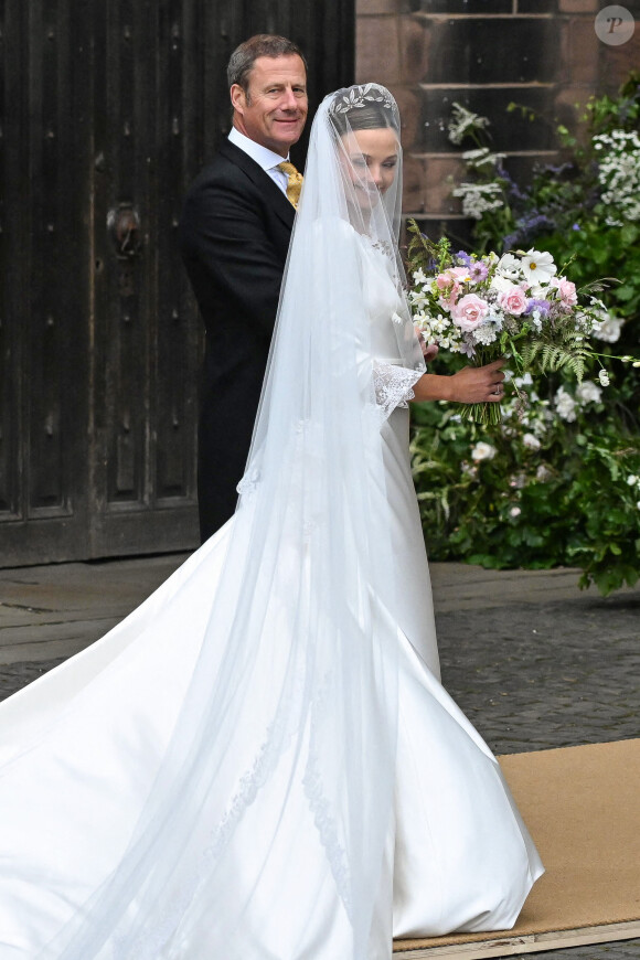 Mariage de Olivia Henson, nouvelle duchesse de Westminster, et Hugh Grosvenor, plus riche Britannique de moins de trente-cinq ans. Zak Hussein/Splash News/ABACAPRESS.COM