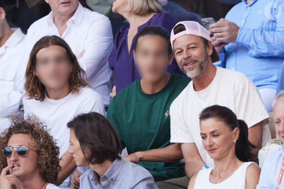 Christophe Maé, Joalukas Noah - Célébrités dans les tribunes de la finale homme des Internationaux de France de tennis de Roland Garros 2024 à Paris le 9 juin 2024. © Jacovides-Moreau/Bestimage 