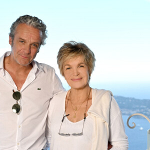 David Brécourt et Véronique Jannot - Conférence de presse de présentation de la seconde édition des Théâtrales d'Eze à l'hôtel de la Chévre d'Or à Eze Village le 11 juin 2024. © Bruno Bebert / Bestimage