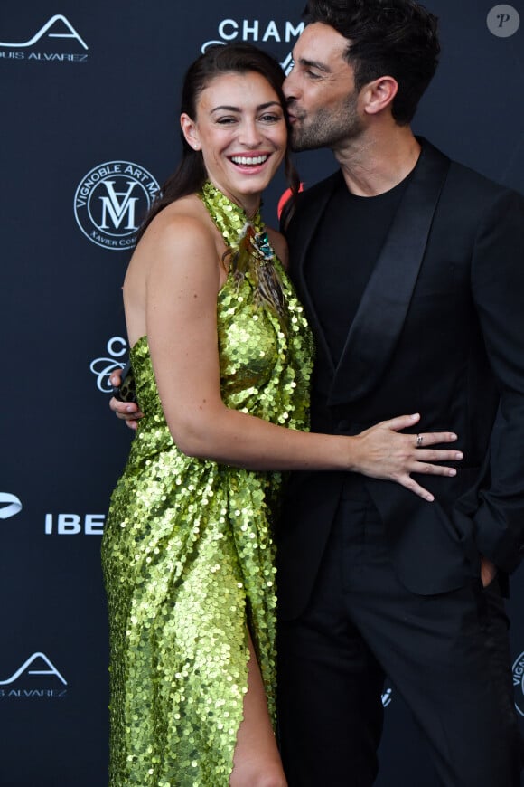 Rachel Legrain-Trapani (Miss France 2007) et son compagnon Valentin Léonard au photocall de la cérémonie d'ouverture de la 61ème édition du Festival de Télévision de Monte-Carlo au Grimaldi Forum, à Monaco, le 17 juin 2022. © Bruno Bebert/Bestimage 