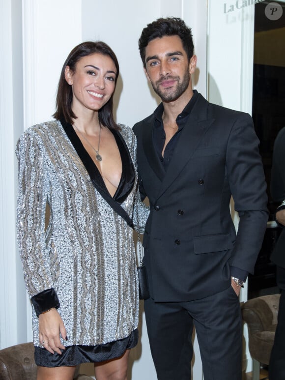 Exclusif - Rachel Legrain-Trapani (Miss France 2007) et son compagnon Valentin Leonard lors de la soirée "La Canadienne X Nobis" pour le lancement de la nouvelle collection Nobis dans leur nouvelle boutique au 39 rue du Four à Paris , le 13 novembre 2019. © Pierre Perusseau / Bestimage 