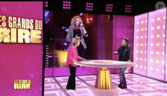 Exclusif - Captures d'écran - Les Chevaliers du Fiel lors de l'enregistrement de l'émission "Les grands du rire", présentée par Bernard Montiel et Karen Cheryl, et diffusée le 15 juin sur C8