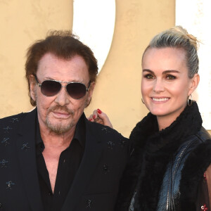 Johnny Hallyday et sa femme Laeticia à la présentation de la collection Dior croisière by Maria Grazia Chiuri à Calabasas, le 11 mai 2017.