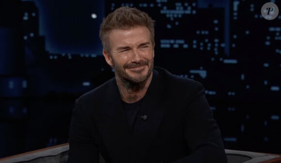  David Beckham pendant l'émission de Jimmy Kimmel, le 10 mai 2024