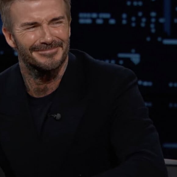  David Beckham pendant l'émission de Jimmy Kimmel, le 10 mai 2024