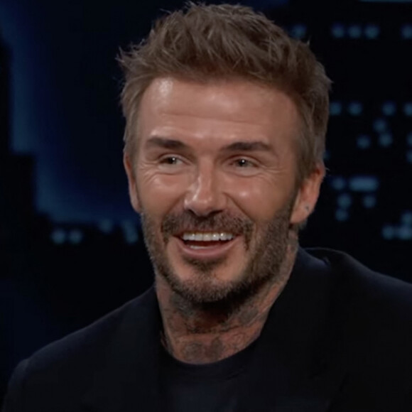 David Beckham pendant l'émission de Jimmy Kimmel, le 10 mai 2024