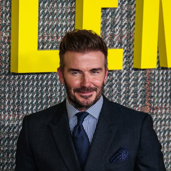 David Beckham lors de la première de la série  "The Gentlemen" au Theatre Royal Drury Lane à Londres, le 6 mars 2024