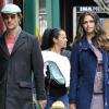 Matthew McConaughey et son épouse Camila Alves et leur fils Levi se promènenent dans Soho à New York le 11 mars 2010