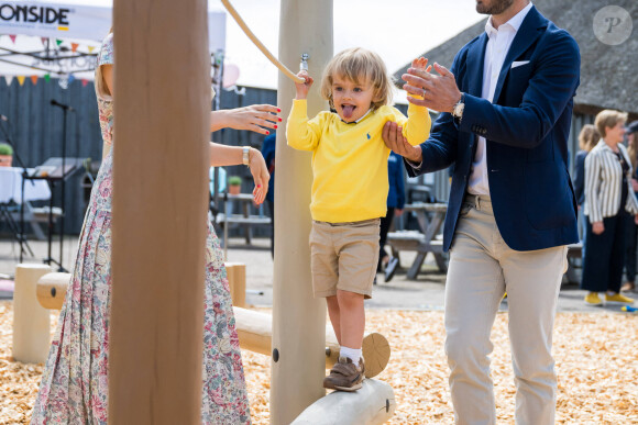 Le prince Julian de Suède lors de l'inauguration de l’aire de jeux naturelle du Prince Julian dans la réserve naturelle Getterön à Varberg. Le 17 juin 2024  