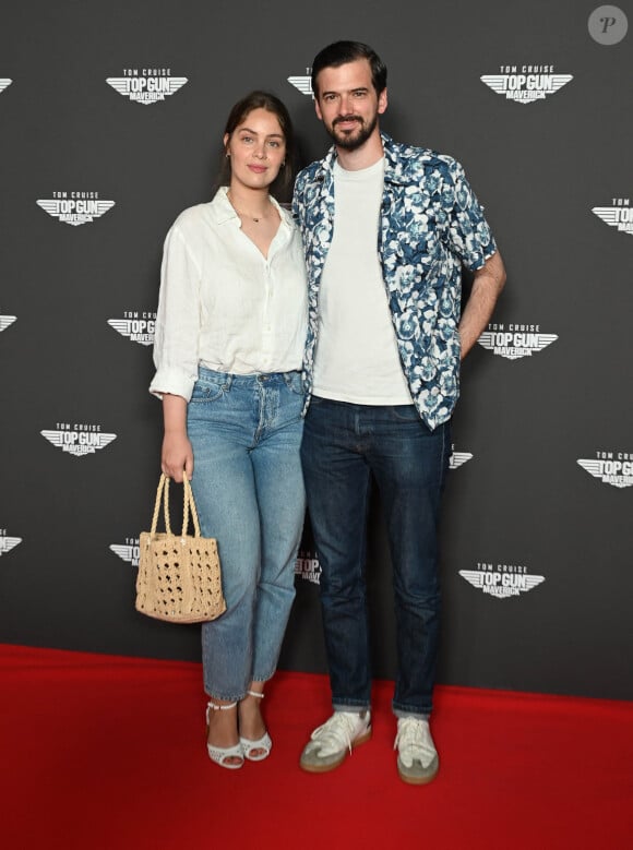 Marie-Ange Casta et son mari Marc-Antoine Le Bret - Avant-première du film "Top Gun Maverick" à l'UGC Normandie à Paris le 19 mai 2022. © Coadic Guirec/Bestimage