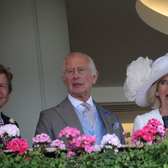 Le roi Charles III d'Angleterre et Camilla Parker Bowles, reine consort d'Angleterre - La famille royale britannique lors des courses hippiques à Ascot, le 20 juin 2024.