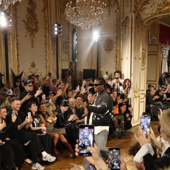 Paris, FRANCE - A$AP Rocky and Rihanna enjoy themselves at the A$AP Rocky X American Sabotage by AWGE Spring/Summer 2025 fashion show during Paris Fashion Week. Pictured: A$AP Rocky, Rihanna 