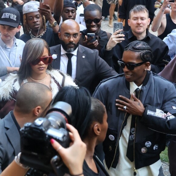 Paris, FRANCE - A$AP Rocky and Rihanna enjoy themselves at the A$AP Rocky X American Sabotage by AWGE Spring/Summer 2025 fashion show during Paris Fashion Week. Pictured: A$AP Rocky, Rihanna 