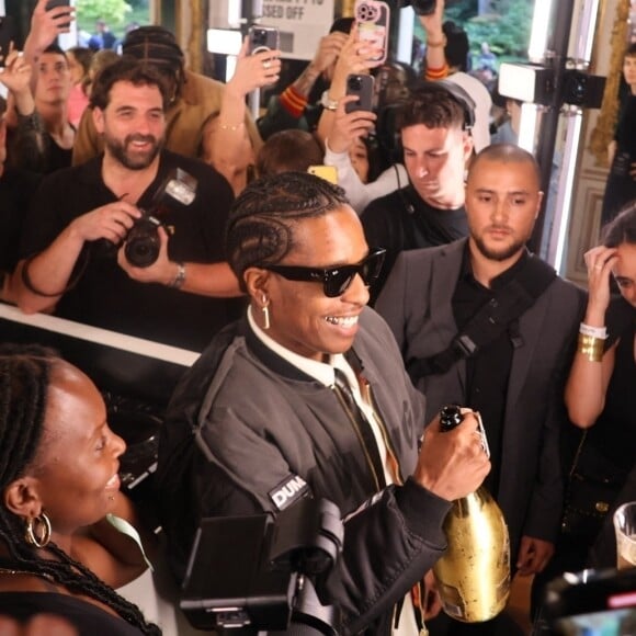 Paris, FRANCE - A$AP Rocky and Rihanna enjoy themselves at the A$AP Rocky X American Sabotage by AWGE Spring/Summer 2025 fashion show during Paris Fashion Week. Pictured: A$AP Rocky, Rihanna 