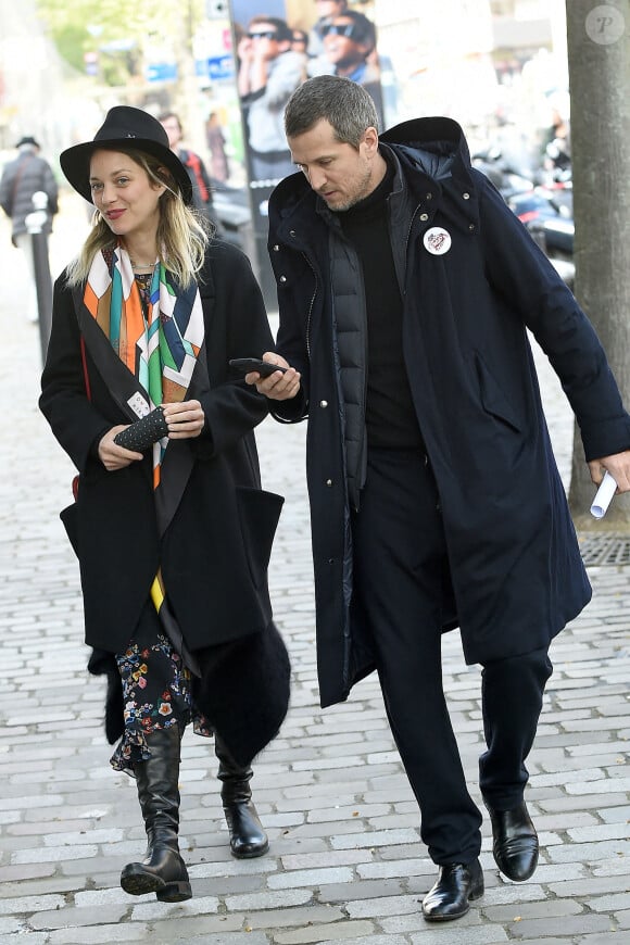 Marion Cotillard et Guillaume Canet lors de l'hommage à Agnes Varda à la Cinémathèque française à Paris, France, le 2 avril 2019. Photo par ABACAPRESS.COM