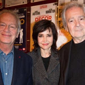 Pierre Arditi, Bernard Murat et Évelyne Bouix à la conférence de rentrée des théâtres de la saison 2015-2016, au théâtre de Paris. Nasser Berzane/ABACAPRESS.COM