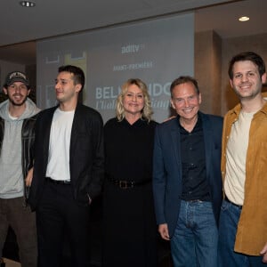 Luana Belmondo a récemment posté une photo immortalisant un grand moment de joie sur son compte Instagram
Exclusif - Luana Belmondo entourée de ses fils, Victor, Giacomo et Alessandro, Philippe Thuillier - Avant-première du documentaire "Belmondo, l'Italie en héritage" à la Maison de l'Italie à Paris. Le 18 mars 2024 © Sam Delpech / Bestimage 