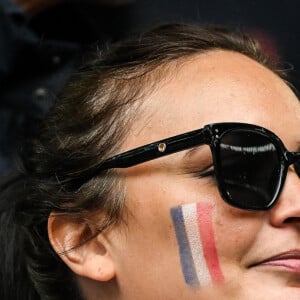 Valérie Bègue (Miss France 2008) - Célébrités dans les tribunes du huitième de finale de l'Euro 2024 entre la France et la Belgique (1-0) à Dusseldorf le 1er juillet 2024.