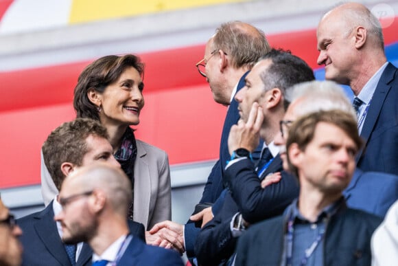 Amélie Oudéa-Castéra - Célébrités dans les tribunes du huitième de finale de l'Euro 2024 entre la France et la Belgique (1-0) à Dusseldorf le 1er juillet 2024.
