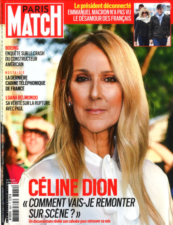 Céline Dion en couverture de "Paris Match", numéro du 4 juillet 2024.