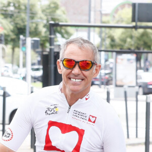 Exclusif - Paul Belmondo - Portraits des personnalités à la veille de l'étape du coeur de l'association Mécénat Chirurgie Cardiaque (MCC) lors du Tour de France 2024 à Dijon, France, le 4 juillet 2024. © Christophe Clovis/Bestimage 