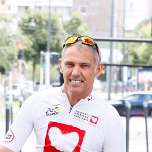 Exclusif - Paul Belmondo - Portraits des personnalités à la veille de l'étape du coeur de l'association Mécénat Chirurgie Cardiaque (MCC) lors du Tour de France 2024 à Dijon, France, le 4 juillet 2024. © Christophe Clovis/Bestimage 