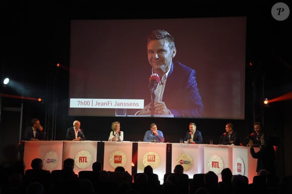 Julien Courbet, Louis Bodin, Alba Ventura, Yves Calvi, Jeanfi Janssens, Cyprien Cini et Stéphane Bern - Conférence de rentrée de la station de radio RTL à Paris. Le 13 septembre 2017 © Coadic Guirec / Bestimage