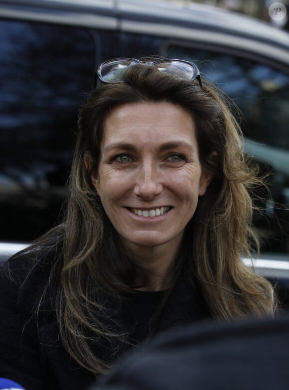 Anne-Claire Coudray- Sorties des obsèques de Jean-Pierre Pernaut en la Basilique Sainte-Clotilde à Paris, France, le 9 mars 2022. © Denis Guignebourg/BestImage 