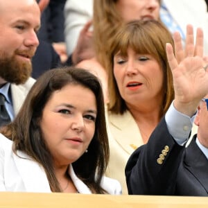 Madame Melanie Antoinette de Massy president du Monte Carlo Country Club et SAS Prince ALbert II de Monaco dans la Royal Box au tournoi de Wimbledon à Londres, Royaume Uni, le 8 juillet 2024. © Chryslene Caillaud/Panoramic/Bestimage