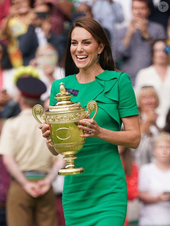 Kate Middleton à Wimbledon le 16 juillet 2023 lors de la remise des trophées aux vainqueurs.