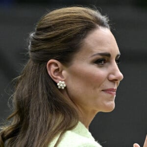 Kate Middleton sera-t-elle présente à Wimbledon à la fin de la semaine ? 
Catherine (Kate) Middleton, princesse de Galles, lors de la finale femme du tournoi de Wimbledon à Londres