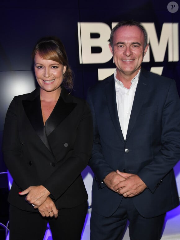 Adeline François et Christophe Delay - Conférence de presse de rentrée de BFM.TV à Paris le 5 septembre 2019. © Guirec Coadic / Bestimage 