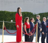 Vêtue d'un tailleur qui faisait fortement penser au style de sa mère, Leonor a rencontré des dirigeants du pays et visité des établissements
La princesse Leonor d'Espagne à son arrivée à l'aéroport de Madrid, à l'occasion de son premier voyage officiel, seule, au Portugal. Le 12 juillet 2024 