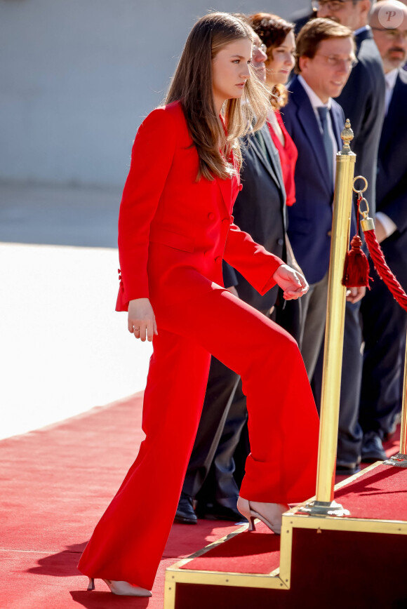 La princesse Leonor s'est envolée de l'aéroport Adolfo Suárez Madrid-Barajos pour Lisbonne où elle effectuera sa première visite officielle en solo, à Madrid, Espagne, le 12 juillet 2024. © Dana Press/Bestimage 