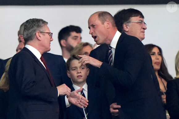 Le prince William et le prince George lors de la finale de l'UEFA Euro 2024 à l'Olympiastadion de Berlin, le 14 juillet 2024. Photo Bradley Collyer/PA Wire/ABACAPRESS.COM