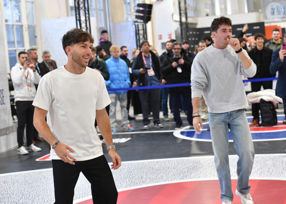 Charles Leclerc et Pierre Gasly - People au Club House NBA pour un match exhibition entre Tony Parker, Joakim Noah, Charles Leclerc, Pierre Gasly et Darko Peric à Paris le 20 janvier 2023. © Veeren/Bestimage