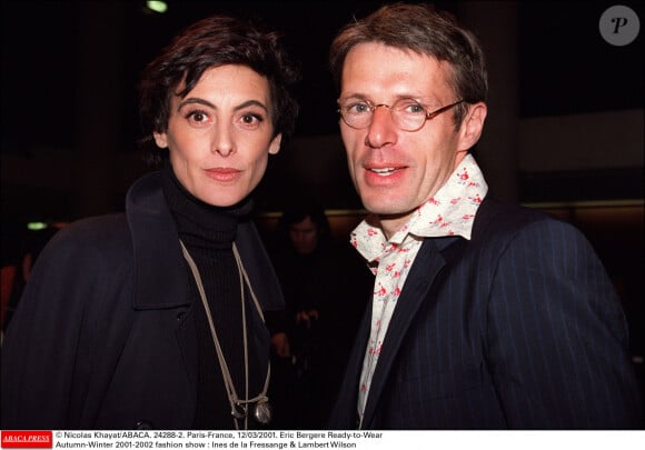 © Nicolas Khayat/ABACA. Paris-France, 12/03/2001. Eric Bergere Ready-to-Wear Autumn-Winter 2001-2002 fashion show : Ines de la Fressange & Lambert Wilson