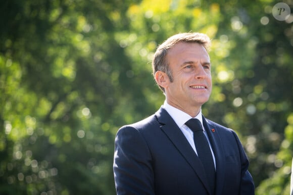 Emmanuel Macron, president de la Republique - Les personnalités politiques à la cérémonie du 144ème défilé militaire du 14 juillet, jour de la Fête Nationale, à Paris. © Eric Tschaen / Pool / Bestimage 