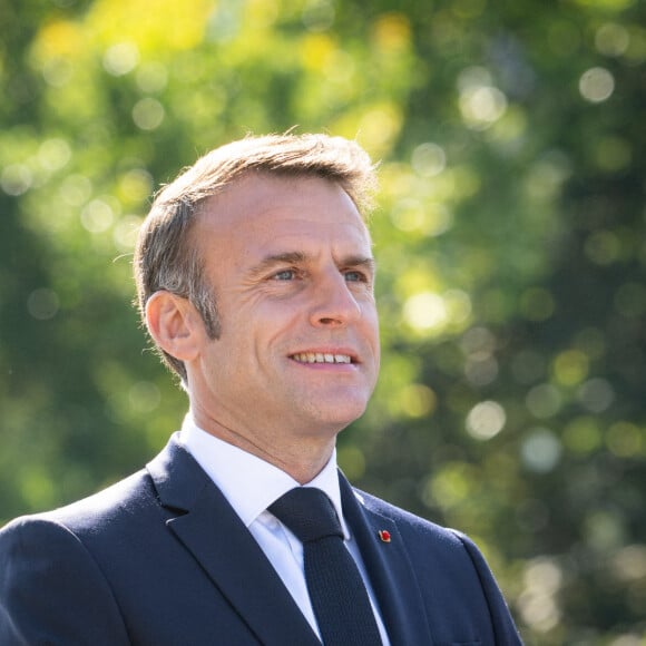 Emmanuel Macron, president de la Republique - Les personnalités politiques à la cérémonie du 144ème défilé militaire du 14 juillet, jour de la Fête Nationale, à Paris. © Eric Tschaen / Pool / Bestimage 