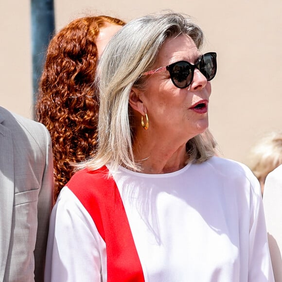 Pierre Casiraghi, la princesse Caroline de Hanovre lors du relais de la Flamme Olympique des Jeux olympiques d'été de Paris 2024 à Monaco, le 18 juin 2024. Paris se prépare à accueillir les XXXIIIèmes Jeux Olympiques d'été, du 26 juillet au 11 août 2024. © Claudia Albuquerque/Bestimage