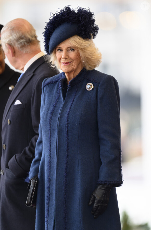 Camilla Parker Bowles, reine consort d'Angleterre - Cérémonie de bienvenue du président de la Corée du Sud et de sa femme à Horse Guards Parade à Londres, le 21 novembre 2023. 