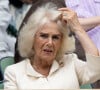 Aucune rémunération la concernant ne figure sur le rapport du duché de Cornouailles, géré désormais par William depuis qu'il est devenu prince de Galles
La reine consort d'Angleterre Camilla Parker Bowles dans les tribunes de Wimbledon, lors de la 10ème journée du tournoi de tennis. Le 10 juillet 2024