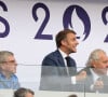 "C'est fou ! C'est dur de trouver des mots quand on a la chance de vivre des émotions comme celles-là" a confié au Figaro Antoine Dupont
Amélie Oudéa-Castéra, Emmanuel Macron - Les célébrités assistent à la Finale de Rugby à 7 opposant la France aux Fidji lors des Jeux Olympiques de Paris 2024 (JO) au Stade de France à Saint-Denis, Seine Saint-Denis, le 27 juillet 2024. © Jacovides-Perusseau/Bestimage 