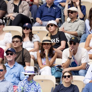 Zinédine Zidane et sa femme Véronique assistent à l'épreuve de tennis (Rafael Nadal) lors des Jeux Olympiques de Paris 2024 (JO) à Roland Garros, à Paris, France, le 28 juillet 2024. © Jacovides-Perusseau/Bestimage