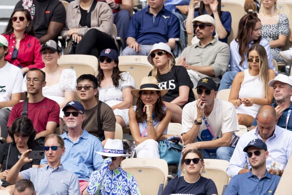 Zinédine Zidane et sa femme Véronique assistent à l'épreuve de tennis (Rafael Nadal) lors des Jeux Olympiques de Paris 2024 (JO) à Roland Garros, à Paris, France, le 28 juillet 2024. © Jacovides-Perusseau/Bestimage