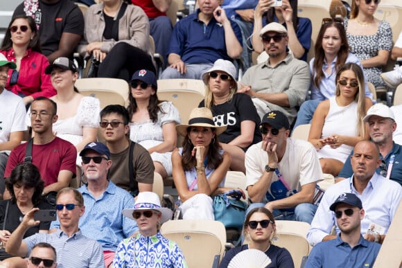 Zinédine Zidane et sa femme Véronique assistent à l'épreuve de tennis (Rafael Nadal) lors des Jeux Olympiques de Paris 2024 (JO) à Roland Garros, à Paris, France, le 28 juillet 2024. © Jacovides-Perusseau/Bestimage 