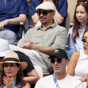 Zinédine Zidane et sa femme Véronique assistent à l'épreuve de tennis (Rafael Nadal) lors des Jeux Olympiques de Paris 2024 (JO) à Roland Garros, à Paris, France, le 28 juillet 2024. © Jacovides-Perusseau/Bestimage