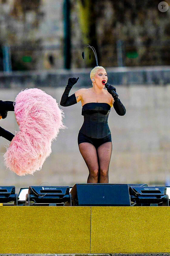 Lady Gaga en répétition pour l'ouverture des jeux Olympiques (JO) de Paris 2024 sur la Seine à Paris, France, le 26 juillet 2024. © Pierre Perusseau - Dominique Jacovides /Besrtimage 